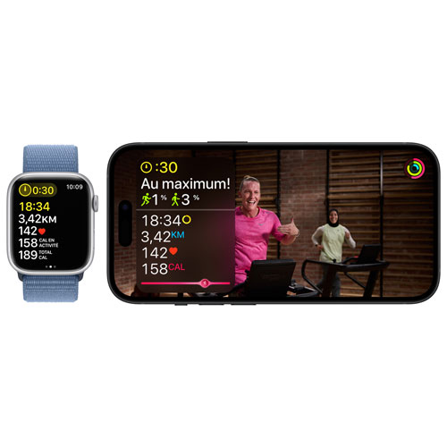 Virgin Plus Apple Watch Series 9 (GPS + Cellular) 45mm Pink Aluminum Case w/Light Pink Sport Band - M/L - Monthly Financing