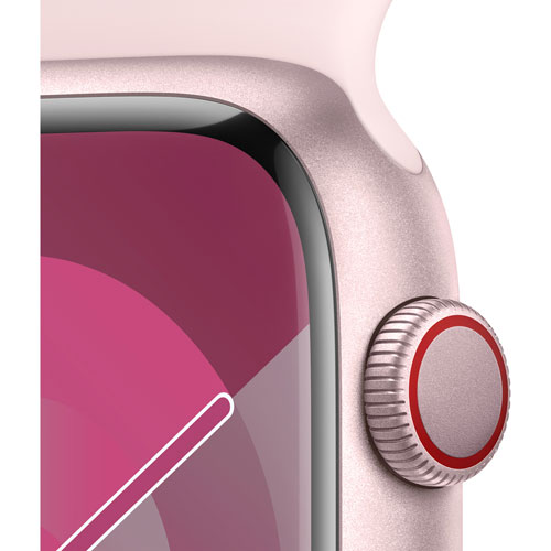 Virgin Plus Apple Watch Series 9 (GPS + Cellular) 45mm Pink Aluminum Case w/Light Pink Sport Band - M/L - Monthly Financing