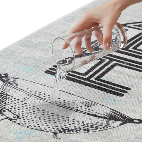 Tapis de cuisine lavable non Skid de SussexHome - Gris et noir - 20 x x59 po