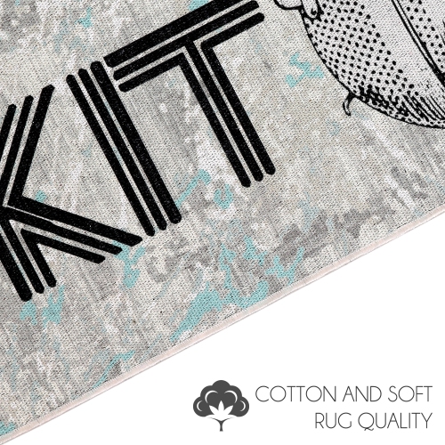 SussexHome Non Skid Washable Kitchen Runner Rug - Gray&Black&Blue-20"x59"