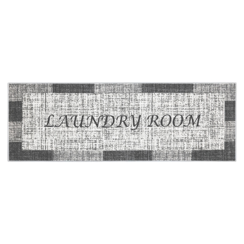 SussexHome Non Skid Washable Laundry Room Rug Runner - 20 x 59 Inches - Gray&White