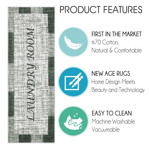 Tapis de corridor lavable non Skid de SussexHome - 20 x 59 po - Vert olive