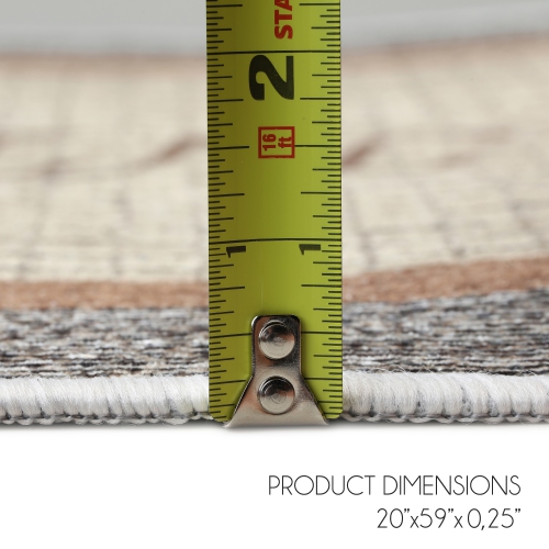 SussexHome Non Skid Washable Laundry Room Rug Runner - 20 x 59 Inches - Gray&Gold