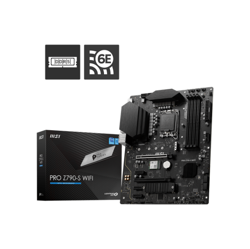 MSI PRO Z790-S WIFI Pro Series Motherboard, Supports 12th/13th Gen Intel® Core™ CPU, LGA 1700, DDR5, PCIE 5.0, M.2, 2.5G LAN, USB 3.2 Gen2, WIFI 6E,