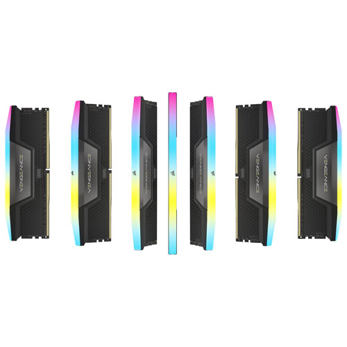 Mémoire DDR5 32 Go 6000 MHz Vengeance RGB de Corsair pour PC (CMH32GX5M2E6000C36) - Noir