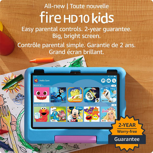 Tablette 10,1 po 32 Go FireOS Fire HD 10 Kids d'Amazon avec étui à l'épreuve des enfants - Bleu