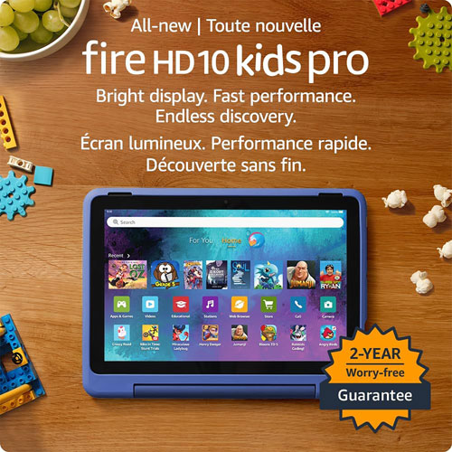 Tablette 10,1 po 32 Go FireOS Fire HD 10 Kids Pro (2023) d'Amazon avec étui à l'épreuve des enfants - Nébuleuse