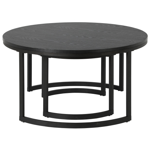 Set Of Two 36" Black Manufactured Wood Round Nested Coffee Tables Best Buy Canada