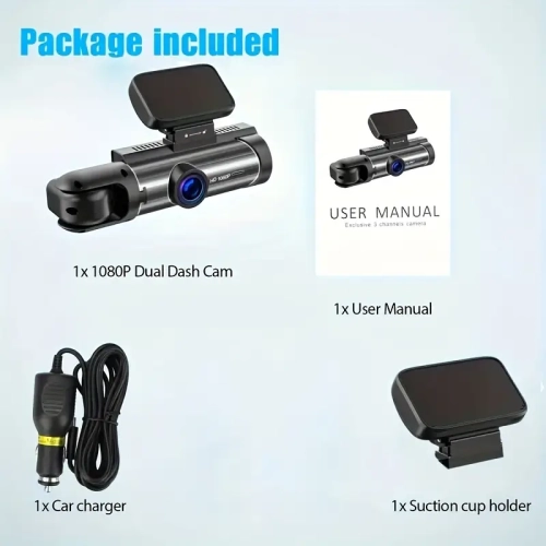 Dash Camera Front and Inside - 3.16 Inch Dash Cam 1080P - G Sensor, HD Night Vision, Loop Recording, Wide Angle Car DVR