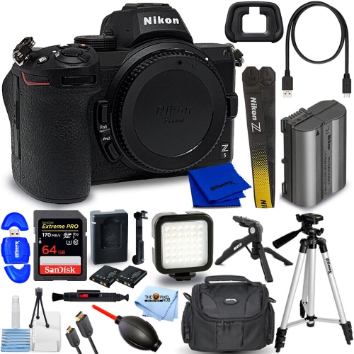 NIKON  Z 5 Mirrorless Digital Camera (Body Only) 1649 + 64GB + Led Light Bundle