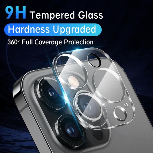 2 Pack Camera Lens Protector Compatible with iPhone 15 Pro, 9H Tempered Glass Camera Protector, Scratch Resistant, Case Friendly Lens Cover Camera