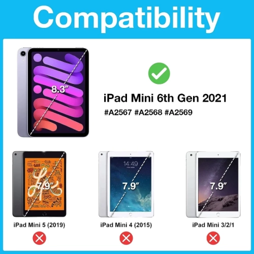 Keyboard Case for iPad Mini 6 8.3 Inch - Detachable Bluetooth Keyboard with Pencil Holder