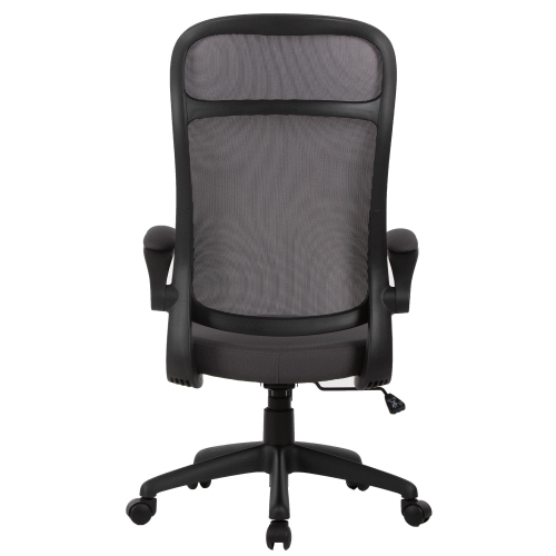 Chaise de bureau ergonomique à dossier haut avec accoudoirs rabattables, chaise fonctionnelle à rotation à 360°, chaise de bureau à hauteur réglable