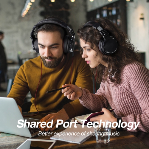 Casque d'écoute avec fil de studio professionnel de OneOdio pour enregistrement de mixage de baladoémissions - Pro-50 noir