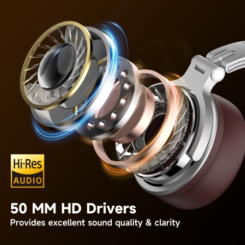 OneOdio Wired Computer Headphones over-Ear Headsets with Mic HIFI Sound Deep Bass-Pro 30 Brown