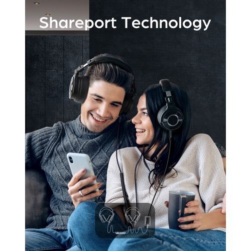 OneOdio Recording Studio Wired Over Ear Headphones Monitor 60 -Hi-Res Audio 6.35mm Adapter-Black