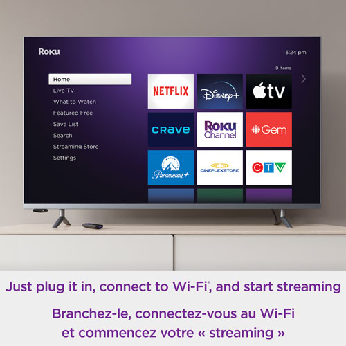 Lecteur de diffusion continue Express HD de Roku avec câble HDMI haute vitesse et télécommande simple (aucune commande de téléviseur)