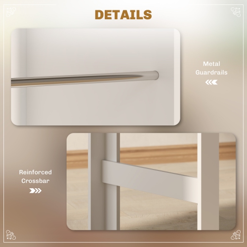 HOMCOM – Table de bar moderne, table à manger à hauteur de bar avec 3 tablettes de rangement pour cuisine, salle à manger, salon, blanc