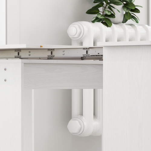 HOMCOM – Table à dîner extensible, table de cuisine extensible pour petits espaces, 6 places pour un maximum, blanc