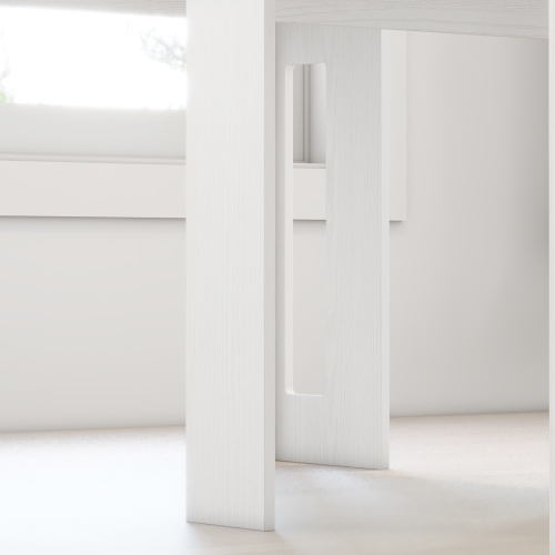 HOMCOM – Table à dîner extensible, table de cuisine extensible pour petits espaces, 6 places pour un maximum, blanc