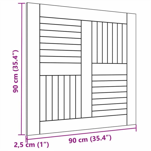 vidaXL Table Top Solid Teak Wood Square 90x90x2.5 cm