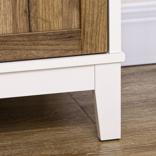 HOMCOM Farmhouse Storage Cabinet, Sideboard Kitchen Cabinet with Drawer, Double Doors and Shelves, Distressed Wood Grain