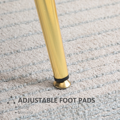 HOMCOM – Fauteuil d’appoint moderne Leisure Club en tissu Velvet-Touch avec pattes en métal doré pour chambre à coucher, jaune