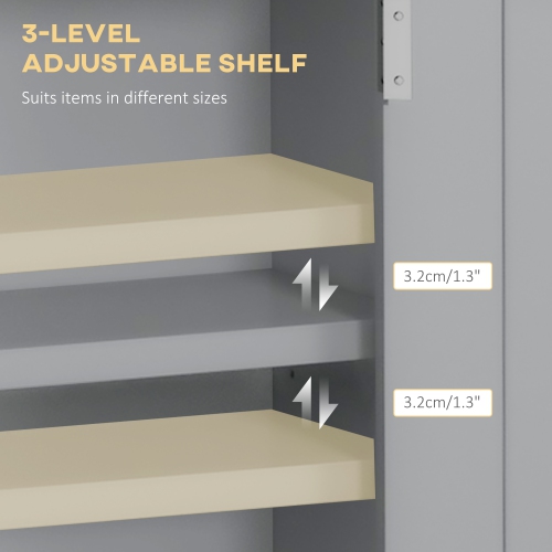 Armoire murale de salle de bain kleankin, armoire à pharmacie, armoire de rangement pour toilettes avec tablette pour salon et entrée, gris