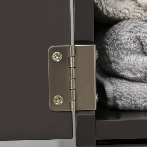 HOMCOM – Armoire de salle de bain étroite, armoire de rangement mince pour salle de bain avec tiroirs, armoire et tablettes ouvertes, armoire en lin,