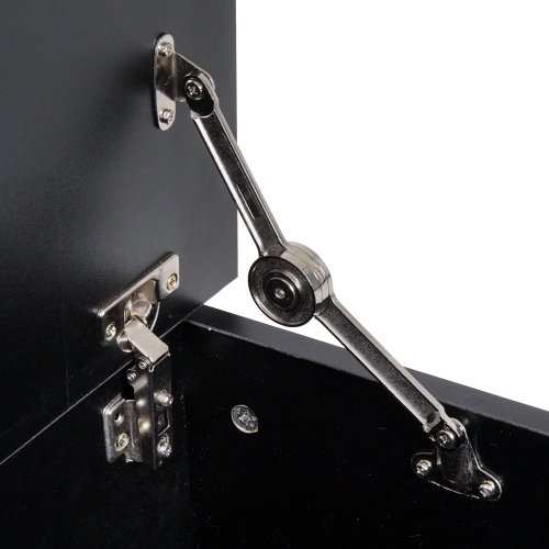 HOMCOM 39.5" Lift Top Storage Chest with 2 Safety Hinges, Storage Box Organizer with Flip-Top Lid, Entryway Storage Bench, Black