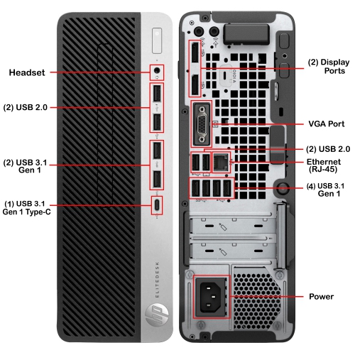 Refurbished - Desktop PC HP EliteDesk 705 G4 SFF Business Computer (A10-9700/ 8GB RAM/ 512GB SSD/ Windows 10 Pro) AMD Processor - Black/Silver