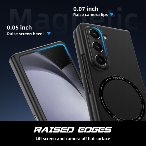 【CSmart】 Hybrid Magnetic Wireless Charging MagSafe Case Back Cover for Samsung Galaxy Z Fold 5, Clear