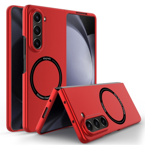 【CSmart】 Hybrid Magnetic Wireless Charging MagSafe Case Back Cover for Samsung Galaxy Z Fold 5, Red