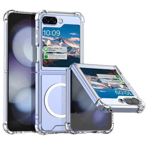 【CSmart】 Hybrid Magnetic Wireless Charging MagSafe Case Back Cover for Samsung Galaxy Z Flip 5, Clear