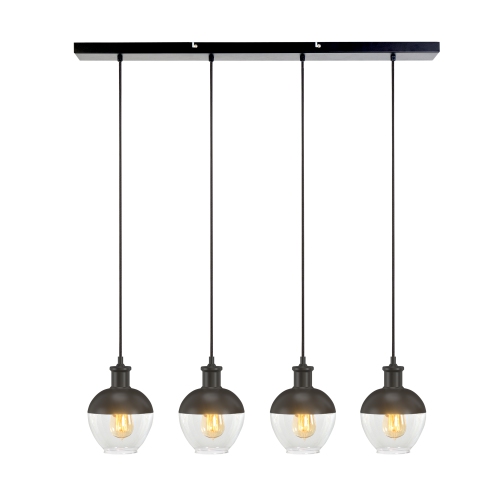 BAZZ Vesta Black Vintage 4-Strand Pendant Light Fixture, P17262BK