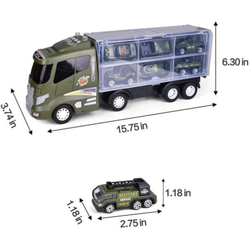Fun Little Toys F-536 12 Die-Cast Vehicles In 1 Carrier Truck