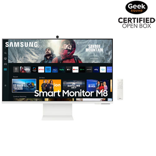 Boîte ouverte - Moniteur intelligent DEL VA Ultra HD 4K 60 Hz de 32 po de Samsung avec temps de réponse de 4 ms gris à gris - Blanc