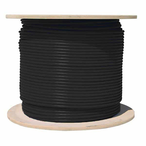 TechCraft - Cat6a Shielded Network Cable, S/FTP, 1000 Feet Length, CMR, Black