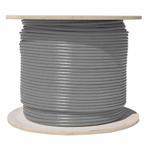 TechCraft - Cat6a Shielded Network Cable, S/FTP, 1000 Feet Length, CMR, Grey