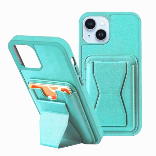 【CSmart】 Card Slot Case Back Cover with Kickstand for iPhone 13 / 14, Teal