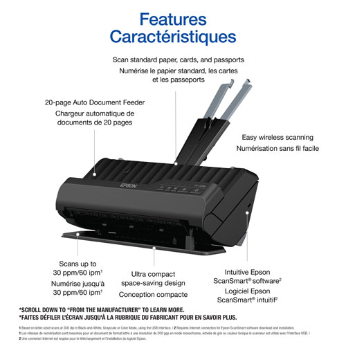 Epson WorkForce ES-C320W Wireless Document Scanner