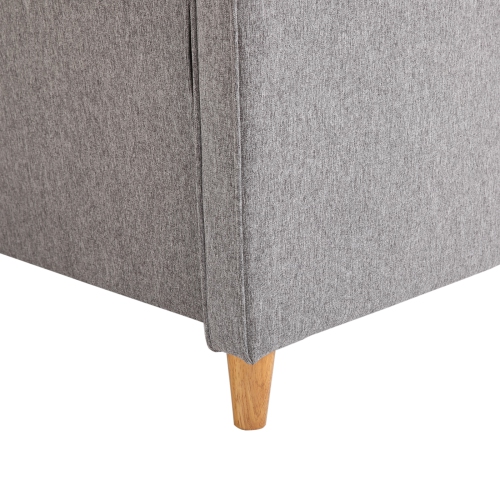 HOMCOM – Causeuse 56 po, canapé 2 places rembourré avec accoudoirs et pattes en bois pour le salon, la chambre à coucher, gris