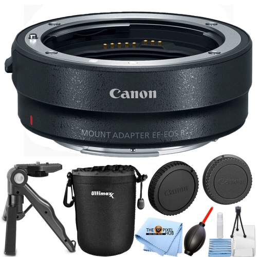 Canon Mount Adapter EF-EOS R 2971C002 + Lens Pouch + Tripod Bundle