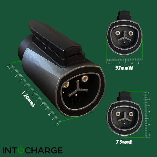 IntoCharge – Adaptateur de chargement Tesla à SAE J1772 | 60 a/240&nbsp;V AC | ajustement optimal | Configuration facile | Argent | compatible avec