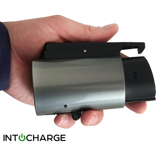IntoCharge – Adaptateur de chargement Tesla à SAE J1772 | 60 a/240&nbsp;V AC | ajustement optimal | Configuration facile | Argent | compatible avec