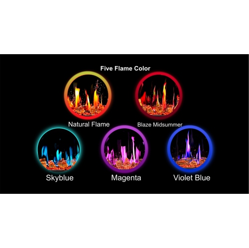 2025 New LiteStar 30 inch Wall Mounted Smart Electric Fireplace Insert with Crackling Sounds App Reflective Amber Glass (2025 New Version)