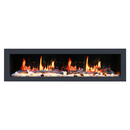 LITEDEER HOMES  2025 New Latitude Ii 78-Inch Wall Mount Smart Electric Fireplace With Crackling Sounds (Model: Zef78V) In Black