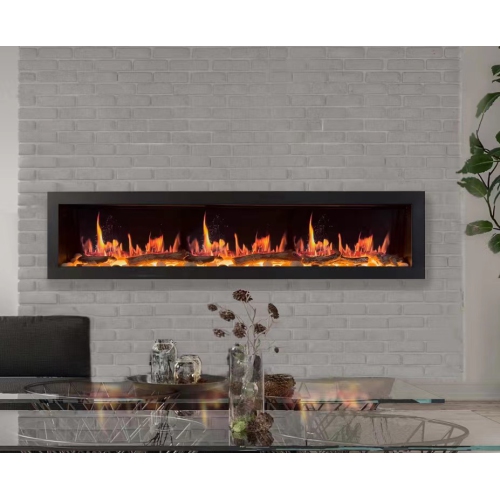 2025 New Litedeer Homes Latitude II 78-inch Wall Mount Smart Electric Fireplace with Crackling Sounds, Black