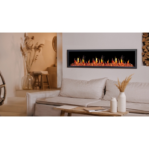 Litedeer Homes Latitude 75" Smart Built-in Electric Fireplace with Wifi, Fireplace App, 5 Unique Flame -ZEF75VA