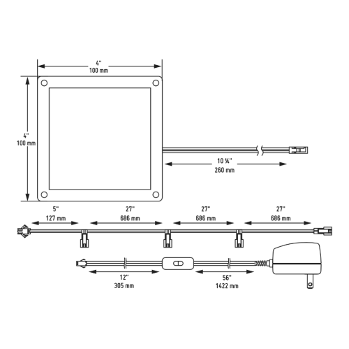 BAZZ 3 Pack Linkable Integrated LED Light Panels, U17343WH